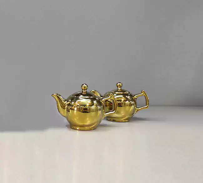 قوری زعفران دم کن چینی طلایی کوچک